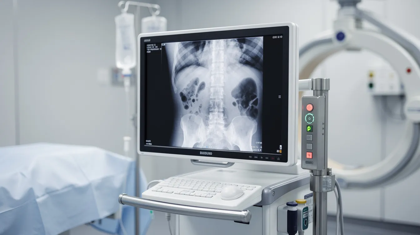Fluoroscopy equipment used to guide epidural steroid injections for accurate placement in the epidural space.